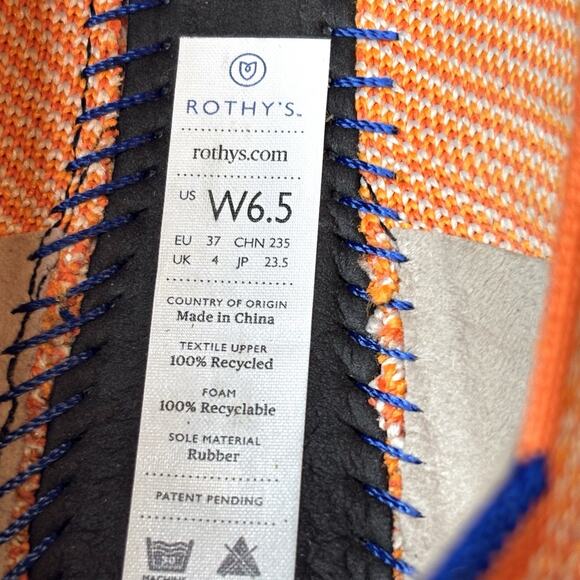 Rothy’s The Point Orange Sherbet Slip On Shoes Flats Women's Size 6.5 - Picture 14 of 14